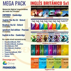 MEGA PACK Inglés Británico adultos (Material Digital)